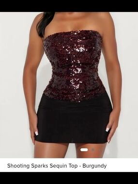 Strapless Burgundy Sequin Tube Top From Fashion Nova